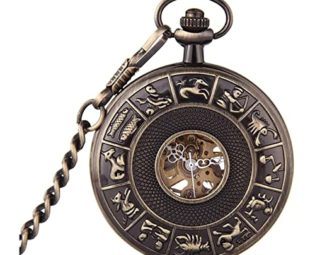 BJH Pocket Watch, Vintage Pocket Watch Roman Numerals Scale Quartz Pocket Watches with Chain Christmas Graduation Birthday Gifts Fathers Day steampunk buy now online