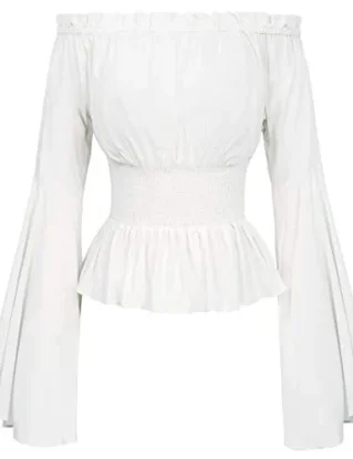 Belle Poque Halloween Festive Blouse Vintage Gothic Steampunk Shirt Tops White XXL steampunk buy now online