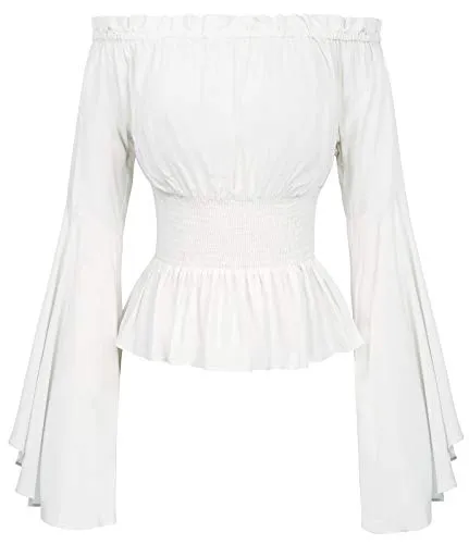 Belle Poque Halloween Festive Blouse Vintage Gothic Steampunk Shirt Tops White XXL steampunk buy now online