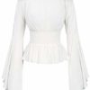 Belle Poque Halloween Festive Blouse Vintage Gothic Steampunk Shirt Tops White XXL steampunk buy now online