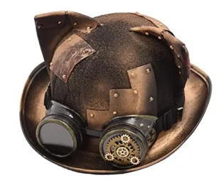 GRACEART Cat Ears Steampunk Hat with Goggles Bronze (cat ear) steampunk buy now online