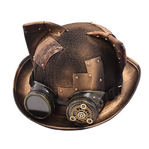 GRACEART Cat Ears Steampunk Hat with Goggles Bronze (cat ear) steampunk buy now online