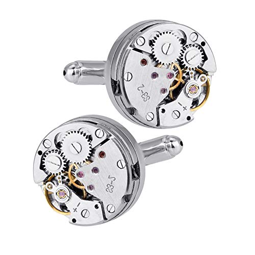 DECARETA 2 PCS Cufflinks Clockwork Mens Cufflink Vintage Watch Movement Shape Gift with an Elegant Storage Display Box for Thanksgiving Day Wedding Anniversaries Birthday steampunk buy now online