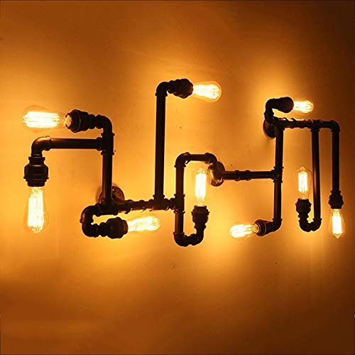 MAMINGBO Industrial Water Pipe Wall Sconce Steampunk Vintage E26 Edison Iron Metal Wall Lamp Light Fixture for Corridor Cafe Bar Home steampunk buy now online