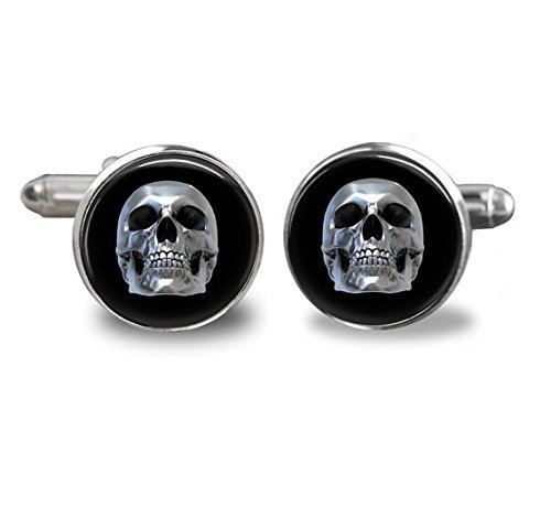 Skull Cufflinks for Mens Shirt Cuff Modern Silver Fashion Steampunk Chocker Jewelry Unique Designer steampunk buy now online