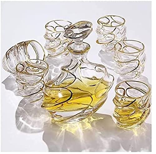 HAO Rizi Whiskey Decanter Sets Whiskey Decanter 7-Piece Whiskey Decanter Set 100% Carafe Liquor & Fashioned Glasses Tumblers For Scotch Or Bourbon In Gift Box Decanter steampunk buy now online