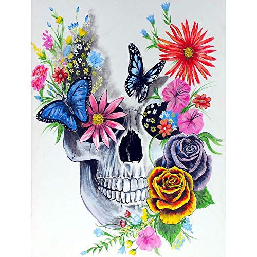 DIY Diamond Painting, Crystal Rhinestone Diamond Embroidery Pictures Arts Craft for Home Wall Decor Butterfly Flower Skull 11.8x15.7 in by UM UPMALL steampunk buy now online
