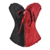 PAUSUNA Women's Black Red Bustier Burlesque Basque Rouge Zip Lace Up Boned Corset Top (Floral Black Red (Zip up), L) steampunk buy now online PAUSUNA Women's Black Red Bustier Burlesque Basque Rouge Zip Lace Up Boned Corset Top (Floral Black Red (Zip up), L) steampunk buy now online