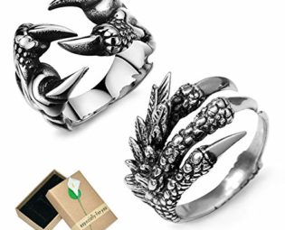 EQLEF Dragon Claw Ring Set, Gothic Ring Adjustable Wild Alondra Open Punk Ring Gift Cool Dragon Ring for Men Women (C) steampunk buy now online