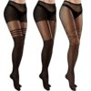 3 Pairs Women's Fishnet Dark Alternative Fishnet Tights High Waist Fishnet Tights Fishnet Stockings Thigh High Pantyhose Opaque Seams Spandex Leggings for Women steampunk buy now online