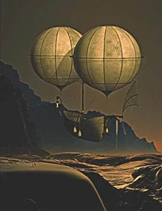 Steampunk Airship Journal: Steam Airship Hot Air Balloon blank lined Journal Notebook steampunk buy now online