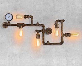 Industrial Vintage Wall Lights Fitting Retro Metal Lamp Rustic Water Pipe Wall Sconces Fixture for Home Decor Pub Cafe Hotel Steampunk Style Decoration with Copper Finish(Bronze) steampunk buy now online