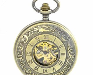 Double Open Men Chain Mechanical Hand Winding Bronze Watch Roma Number Steampunk Watches Father Gifts steampunk buy now online