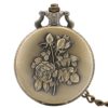 Elegance Rose Flowers Design Full Hunter Bronze Quartz Pocket Watch Steampunk Pocket Chain Retro Pocket Pendant Clock steampunk buy now online