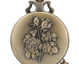 Elegance Rose Flowers Design Full Hunter Bronze Quartz Pocket Watch Steampunk Pocket Chain Retro Pocket Pendant Clock steampunk buy now online