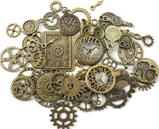 HERZWILD Steampunk Gears 100g Assorted Metal Clock Watch Gear Charms Vintage,40pcs gothic charms in bronze colour Pendant Charms Gear Wheel Steampunk Pendant for Jewellery Crafts Making. steampunk buy now online
