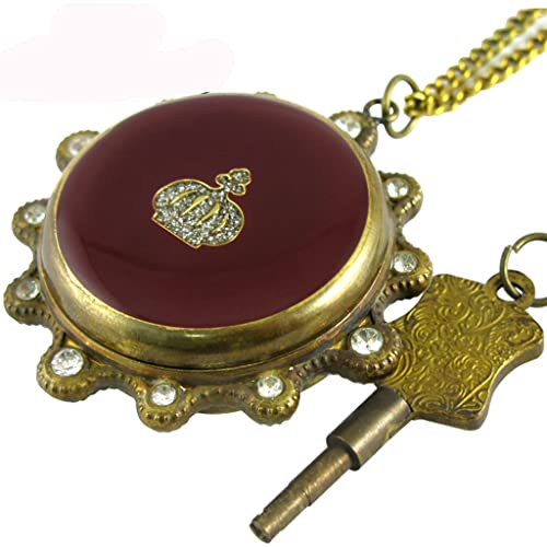RENSLAT Antique Pure Copper Crown Diamond Hand Winding Up Mechanical Pocket Watch Retro Vintage Old Clock Mens Women Treasure steampunk buy now online