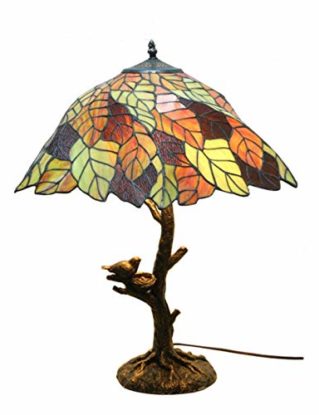 Desk Lamp, European Retro Creative Glass Table Lamp, Bedroom and Living Room Leaf Pastoral Decoration Night Light steampunk buy now online