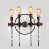 HDZWW Retro Industrial Steampunk Wall Sconce, 4 Lights Metal Water Pipe Style Wall Mounted Lamp Light Fixture in Antique steampunk buy now online