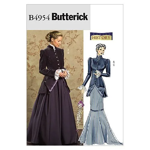 Butterick Patterns Women's Victorian Jacket and Skirt Costume Sewing Patterns, Black, Sizes 16-22 steampunk buy now online