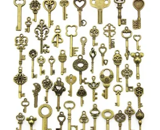 YMWALK Antique Bronze Keys Charm Pendants Set Random Shapes & Sizes Charms key Handmade Accessories for DIY Jewelry Making (50 Pcs) steampunk buy now online