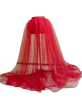 Springcmy Women Tulle Tutu Long Skirts Wedding Party Cocktail Prom Bandage Mesh Maxi Dress (Red, OneSize) steampunk buy now online