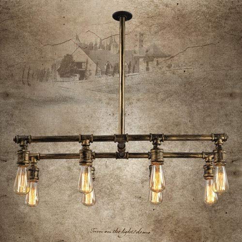 Dicai Steampunk 8-Lights Vintage Industrial Chandelier Iron Metal Water Pipe Shaped Ceiling Hanging Light Pendant Lamp Holder Fixture for Bar Club Restaurant E27 steampunk buy now online