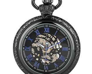Gentleman Pocket Watch, Pocket watch,Roman numeral display mechanical pocket watch manual winding men's gift (Color : Silver) steampunk buy now online