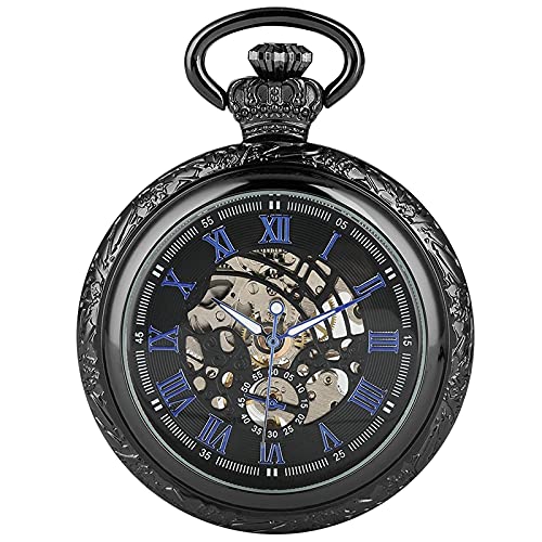 Gentleman Pocket Watch, Pocket watch,Roman numeral display mechanical pocket watch manual winding men's gift (Color : Silver) steampunk buy now online