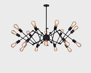 Bkrred Retro Industrial Wind Spider Chandelier Vintage Ceiling Chandelier Light Nordic Minimalist Wrought Iron Many Head LED Pendant Light Steampunk Pendant Lamp Spider Style (Size : 18 heads) steampunk buy now online