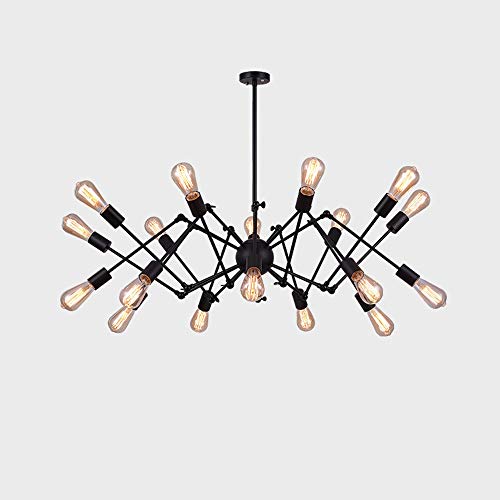 Bkrred Retro Industrial Wind Spider Chandelier Vintage Ceiling Chandelier Light Nordic Minimalist Wrought Iron Many Head LED Pendant Light Steampunk Pendant Lamp Spider Style (Size : 18 heads) steampunk buy now online