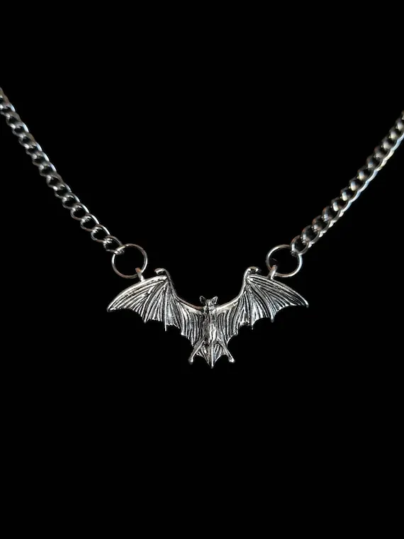 ALVERA - detailed bat featured necklace gothic witch horror alternative by DeadSoulsByKarie steampunk buy now online