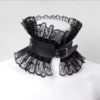 Black leather lace high goth choker drama Halloween dress Renaissance choker goth punk black ladies choker black Halloween dress choker by Theemeraldfairies steampunk buy now online