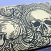 Metal Sheet For Jewelry Steampunk Pattern Skull Oxidized Brass Blank Jewelry Making Findings Decorative Metal Sheets DIY Handmade 5"x2.6" by AlchimiaMetalMagic steampunk buy now online