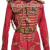 Steampunk 5pcs Red Army Officers Antique Braiding Hussar Jacket with antique shoulder accessories and belt & medals size 40”42”44”46”48” by SteamPunkMastery steampunk buy now online