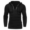 Men's Gothic Steampunk Hoodies Sweatshirt Lace Up Long Sleeve Pullover Casual Hooded Tee Tops Shirts Black steampunk buy now online