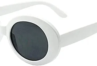 ASSOTS White Oval Round Sunglasses Thick Bold Retro Clout Goggles (White, Smoke) steampunk buy now online