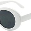 ASSOTS White Oval Round Sunglasses Thick Bold Retro Clout Goggles (White, Smoke) steampunk buy now online