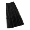 Janly Clearance Sale Skirt for Women , Women Spring Summer Elastic High Waist Long Mesh Skirt Womens Gauze Skirt , for Holiday Summer (Black-XL steampunk buy now online
