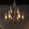 Chandelier Steampunk Loft Wrought Iron Water Pipe 8 Arms Mesh Cage Shade E27 Large Ceiling Light Fixture Lamp for Bar Cafe Dining Room Bedroom Living Room (Does Not Include Bulbs) steampunk buy now online Chandelier Steampunk Loft Wrought Iron Water Pipe 8 Arms Mesh Cage Shade E27 Large Ceiling Light Fixture Lamp for Bar Cafe Dining Room Bedroom Living Room (Does Not Include Bulbs) steampunk buy now online