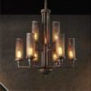 Chandelier Steampunk Loft Wrought Iron Water Pipe 8 Arms Mesh Cage Shade E27 Large Ceiling Light Fixture Lamp for Bar Cafe Dining Room Bedroom Living Room (Does Not Include Bulbs) steampunk buy now online
