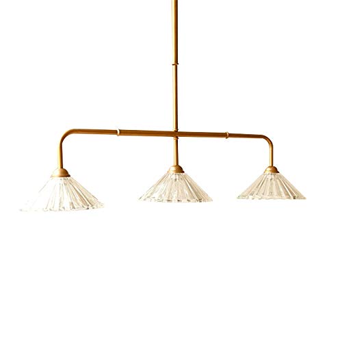 Zenghh Industrial Water Pipe Chandelier Retro Golden Pipeline Ceiling Pendant Light with Clear Glass Lampshade Refreshing Steampunk 3 Lamp Set for Japan Cuisine Shop Dining Room Counter steampunk buy now online
