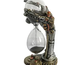 Nemesis Now Steampunk Time Skeletal Hand Sand Timer, Silver, 16cm steampunk buy now online