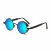 HatPanda Round Polarized Steampunk Sunglasses Retro Sunglasses For Men And Women (Black Frame Blue Lens, Polarized) steampunk buy now online