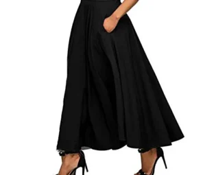 Janly Clearance Sale Skirt for Women , Female Skirts Casual A-Line Skirt High Waist Skirt Ankle Length Skirts , for Holiday Summer (Black-XXL steampunk buy now online