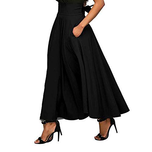 Janly Clearance Sale Skirt for Women , Female Skirts Casual A-Line Skirt High Waist Skirt Ankle Length Skirts , for Holiday Summer (Black-XXL steampunk buy now online