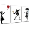 Walarky Black and White Banksy Canvas Wall Art for Living Room Decor Graffiti Street Art Kitchen Wall Decor Artwork Home Decor Room Wall Pictures Picture Print Pop Art Framed Ready to Hang 42x20 Inch steampunk buy now online