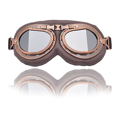 Powerful Motorcycle Goggles, Aviator Goggles Vintage Steampunk Half Helmet Motorcycle Cruiser Scooter Goggle steampunk buy now online