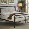 Oxford Brown Metal and Fabric Bed Frame - Double / King - Industrial Scaffold Style (King 5ft) steampunk buy now online