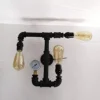 BXU-BG Walll Industrial Light,Industrial Steampunk Pressure Gauge Wall Sconce 3 Lights,Antique Wall Light Industrial Wall Sconces Water Pipe with Decorative (Black) Ceiling Light Bright Lamp steampunk buy now online